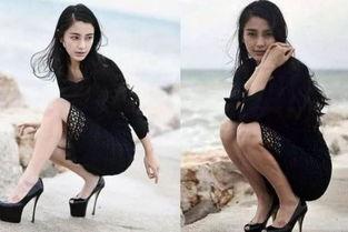 女明星下蹲.,展现独特魅力瞬间